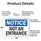 Signmission Not An Entrance OSHA Notice Sign, Aluminum, 24in W x 18in L, 2PK OS-2PACK-NS-A-1824-L-15150 - alternate 5